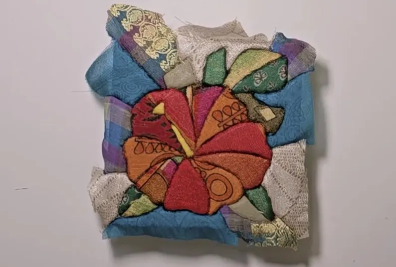 Hibiscus Kinusaiga Art Kit - Stitch-Free Fabric Art 